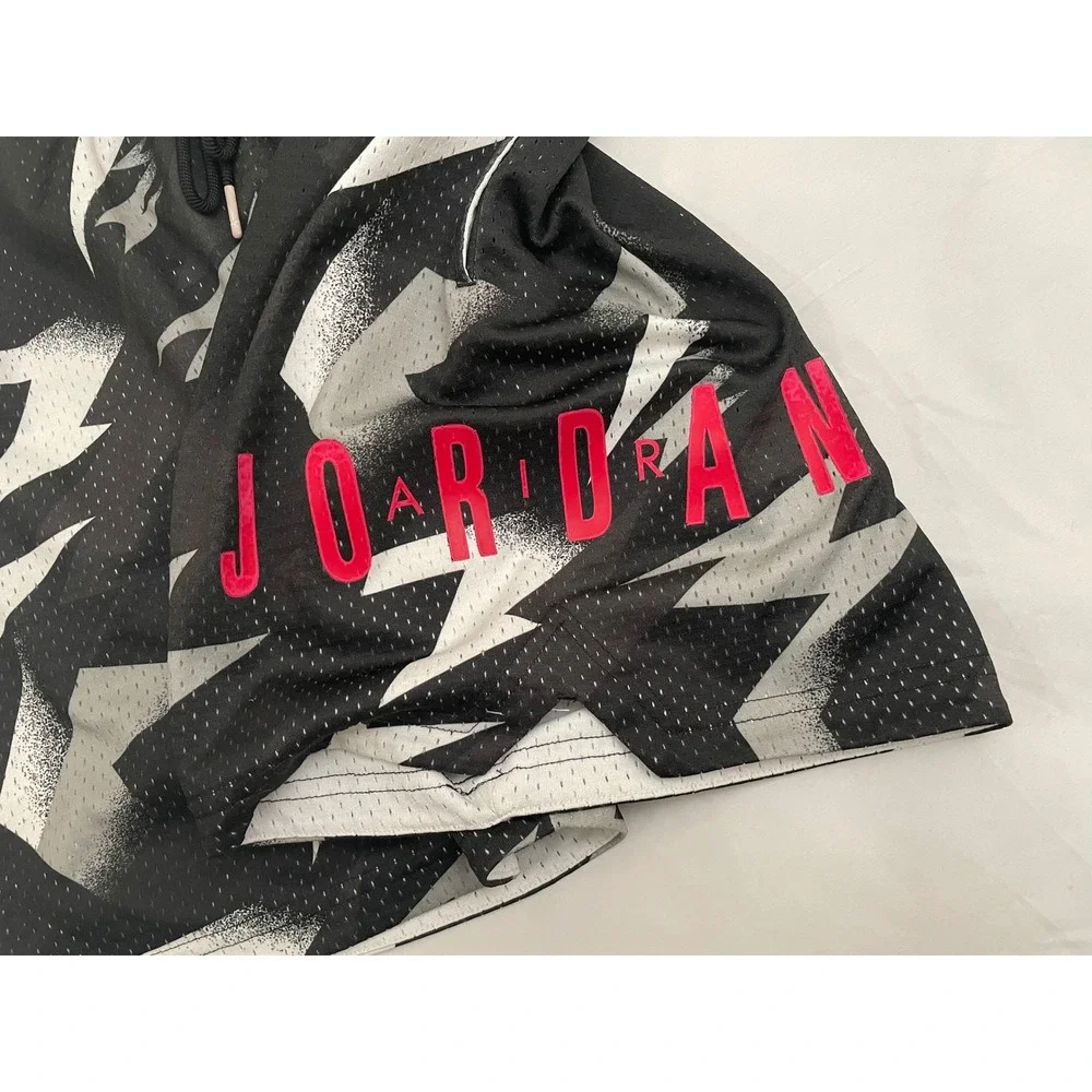 Jordan Jumpman AIR Printed Mesh Shorts Men's Large Black Lightning CZ4757-010